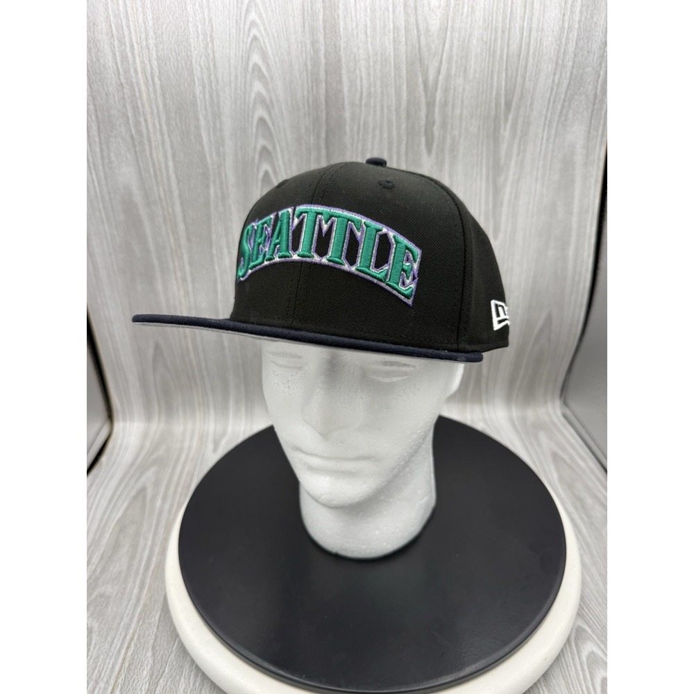 New Era Seattle Mariners 59Fifty Retro Spring Training Black Fitted Hat 7 5/8